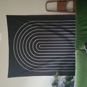 Society6 Tapestry ~4x6 black retro arch